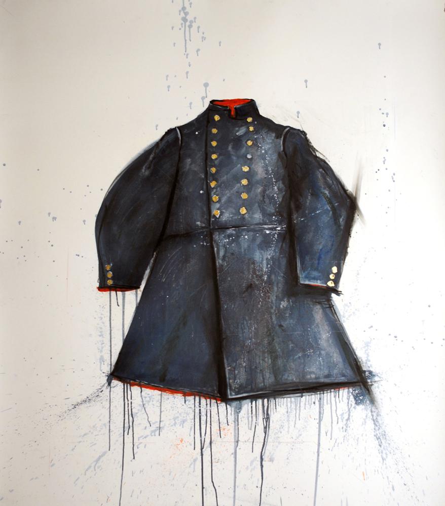 Union Blue 48 x 43. Oil and dry pigment on paper © 2014